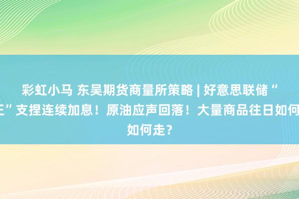 彩虹小马 东吴期货商量所策略 | 好意思联储“鹰王”支捏连续加息！原油应声回落！大量商品往日如何走？