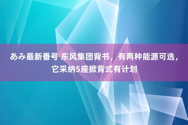 あみ最新番号 东风集团背书，有两种能源可选，它采纳5座掀背式有计划