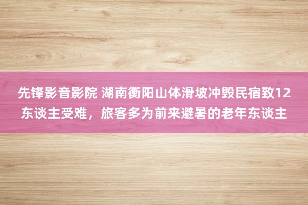 先锋影音影院 湖南衡阳山体滑坡冲毁民宿致12东谈主受难，旅客多为前来避暑的老年东谈主