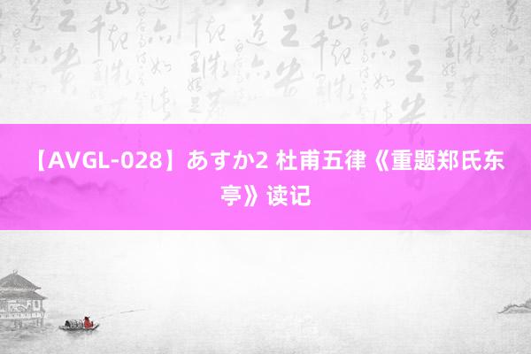 【AVGL-028】あすか2 杜甫五律《重题郑氏东亭》读记