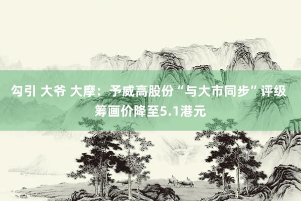 勾引 大爷 大摩：予威高股份“与大市同步”评级 筹画价降至5.1港元