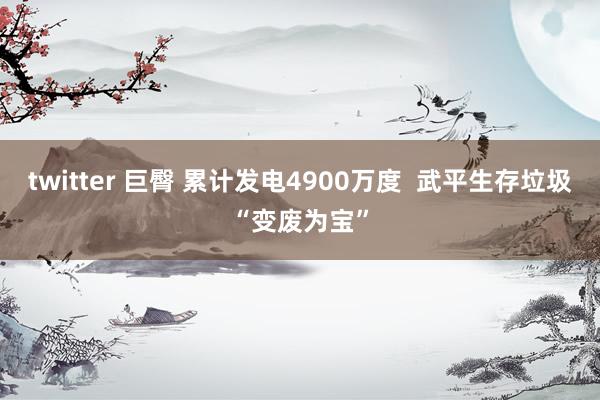 twitter 巨臀 累计发电4900万度  武平生存垃圾“变废为宝”